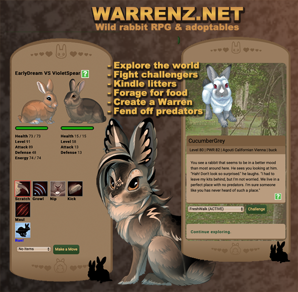 Features: Explore the world, Fight challengers, Kindle litters, Fend of predators, Forage for food, Join clubs